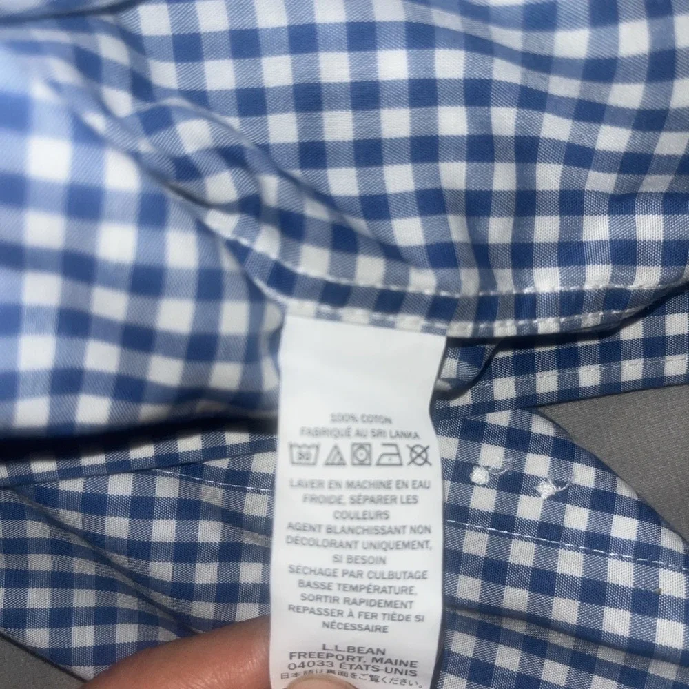 LL Bean Wrinkle Free Kennebunk Sport‎ Shirt Mens XLT Blue Traditional Fit Check